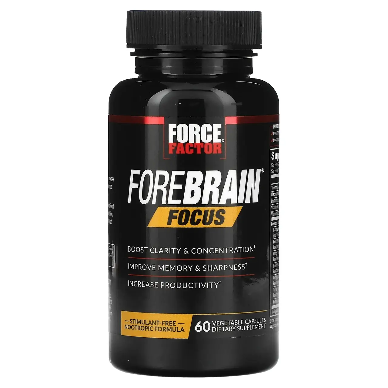 Формула для мозку і пам'яті Forebrain Focus 60 капсул Force Factor США Формула для мозку і пам'яті Forebrain Focus 60 капсул Force Factor США - Зображення 2