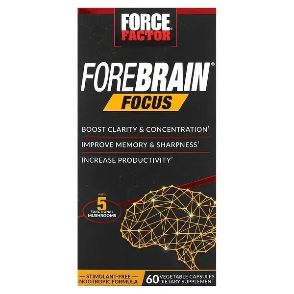 Формула для мозку і пам'яті Forebrain Focus 60 капсул Force Factor США Формула для мозку і пам'яті Forebrain Focus 60 капсул Force Factor США