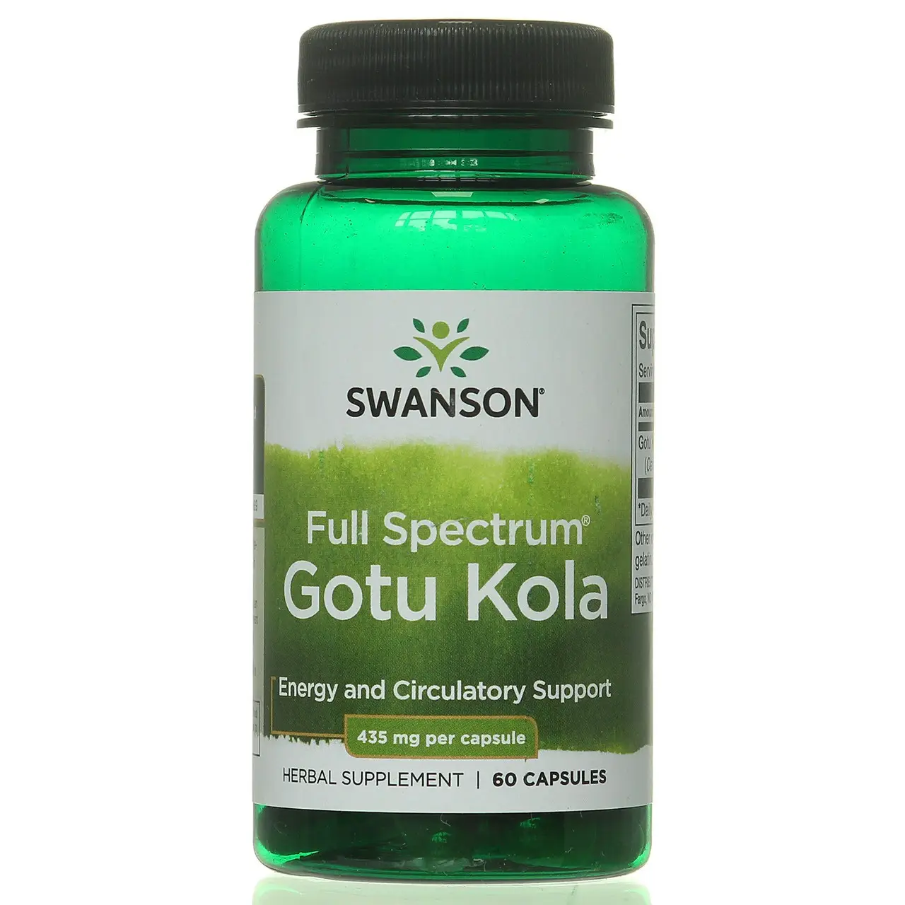 Готу колу 435 мг 60 капсул для мозкового кровообігу пам'яті судин Swanson США Готу колу 435 мг 60 капсул для мозкового кровообігу пам'яті судин Swanson США