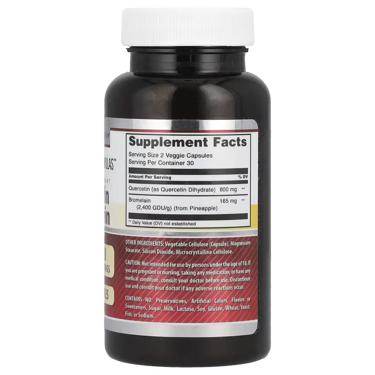 Кверцетин 400 мг + Бромелайн 82,5 мг, 60 капс для судин, серця Amazing Nutrition США Кверцетин 400 мг + Бромелайн 82,5 мг, 60 капс для судин, серця Amazing Nutrition США - Зображення 2